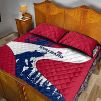 Svalbard Norway Quilt Bed Set with Polar Bear Forest and Norwegian Flag - Wonder Print Shop