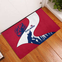 Svalbard Norway Rubber Doormat with Polar Bear Forest and Norwegian Flag - Wonder Print Shop