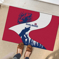 Svalbard Norway Rubber Doormat with Polar Bear Forest and Norwegian Flag - Wonder Print Shop