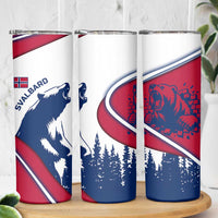 Svalbard Norway Skinny Tumbler with Polar Bear Forest and Norwegian Flag - Wonder Print Shop