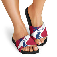 Svalbard Norway Slide Sandals with Polar Bear Forest and Norwegian Flag - Wonder Print Shop