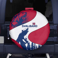 Svalbard Norway Spare Tire Cover with Polar Bear Forest and Norwegian Flag - Wonder Print Shop