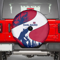 Svalbard Norway Spare Tire Cover with Polar Bear Forest and Norwegian Flag - Wonder Print Shop