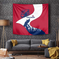 Svalbard Norway Tapestry with Polar Bear Forest and Norwegian Flag - Wonder Print Shop