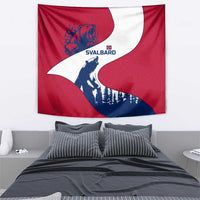 Svalbard Norway Tapestry with Polar Bear Forest and Norwegian Flag - Wonder Print Shop
