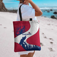 Svalbard Norway Tote Bag with Polar Bear Forest and Norwegian Flag - Wonder Print Shop