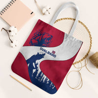 Svalbard Norway Tote Bag with Polar Bear Forest and Norwegian Flag - Wonder Print Shop