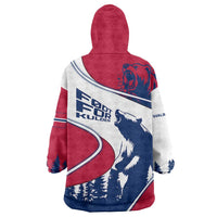 Svalbard Norway Wearable Blanket Hoodie with Polar Bear Forest and Norwegian Flag - Wonder Print Shop