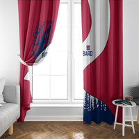 Svalbard Norway Window Curtain with Polar Bear Forest and Norwegian Flag - Wonder Print Shop