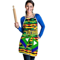 Nevis in Saint Kitts and Nevis Apron Geometric Pattern and Coat of Arms - Wonder Print Shop