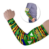 Nevis in Saint Kitts and Nevis Arm Sleeves Geometric Pattern and Coat of Arms - Wonder Print Shop