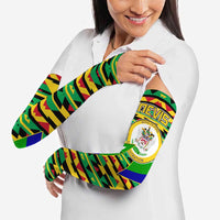 Nevis in Saint Kitts and Nevis Arm Sleeves Geometric Pattern and Coat of Arms - Wonder Print Shop