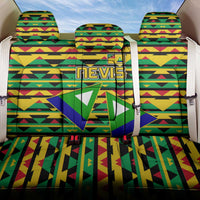Nevis in Saint Kitts and Nevis Back Car Seat Cover Geometric Pattern and Coat of Arms - Wonder Print Shop