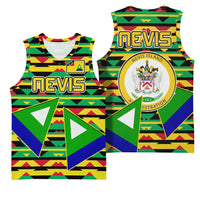 Nevis in Saint Kitts and Nevis Basketball Jersey Geometric Pattern and Coat of Arms - Wonder Print Shop
