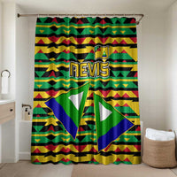 Nevis in Saint Kitts and Nevis Bathroom Set Geometric Pattern and Coat of Arms - Wonder Print Shop