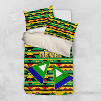 Nevis in Saint Kitts and Nevis Bedding Set Geometric Pattern and Coat of Arms - Wonder Print Shop