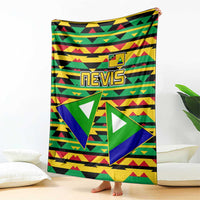 Nevis in Saint Kitts and Nevis Blanket Geometric Pattern and Coat of Arms - Wonder Print Shop