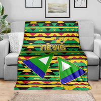 Nevis in Saint Kitts and Nevis Blanket Geometric Pattern and Coat of Arms - Wonder Print Shop