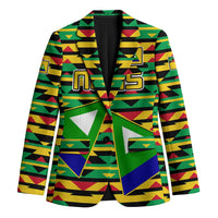 Nevis in Saint Kitts and Nevis Blazer Geometric Pattern and Coat of Arms - Wonder Print Shop