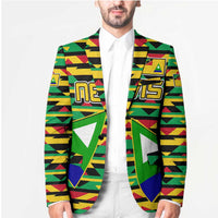 Nevis in Saint Kitts and Nevis Blazer Geometric Pattern and Coat of Arms - Wonder Print Shop