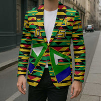 Nevis in Saint Kitts and Nevis Blazer Geometric Pattern and Coat of Arms - Wonder Print Shop