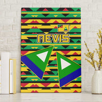 Nevis in Saint Kitts and Nevis Canvas Wall Art Geometric Pattern and Coat of Arms - Wonder Print Shop