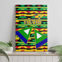 Nevis in Saint Kitts and Nevis Canvas Wall Art Geometric Pattern and Coat of Arms - Wonder Print Shop