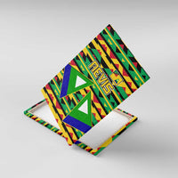 Nevis in Saint Kitts and Nevis Canvas Wall Art Geometric Pattern and Coat of Arms - Wonder Print Shop
