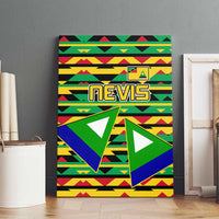 Nevis in Saint Kitts and Nevis Canvas Wall Art Geometric Pattern and Coat of Arms - Wonder Print Shop