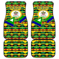 Nevis in Saint Kitts and Nevis Car Mats Geometric Pattern and Coat of Arms - Wonder Print Shop