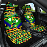 Nevis in Saint Kitts and Nevis Car Seat Cover Geometric Pattern and Coat of Arms - Wonder Print Shop