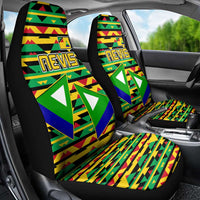 Nevis in Saint Kitts and Nevis Car Seat Cover Geometric Pattern and Coat of Arms - Wonder Print Shop
