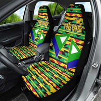 Nevis in Saint Kitts and Nevis Car Seat Cover Geometric Pattern and Coat of Arms - Wonder Print Shop