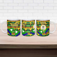 Nevis in Saint Kitts and Nevis Ceramic Mug Geometric Pattern and Coat of Arms - Wonder Print Shop