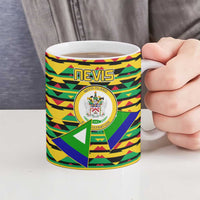 Nevis in Saint Kitts and Nevis Ceramic Mug Geometric Pattern and Coat of Arms - Wonder Print Shop
