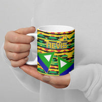 Nevis in Saint Kitts and Nevis Ceramic Mug Geometric Pattern and Coat of Arms - Wonder Print Shop
