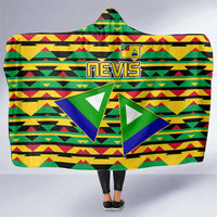 Nevis in Saint Kitts and Nevis Hooded Blanket Geometric Pattern and Coat of Arms - Wonder Print Shop