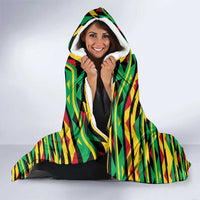 Nevis in Saint Kitts and Nevis Hooded Blanket Geometric Pattern and Coat of Arms - Wonder Print Shop