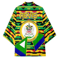 Nevis in Saint Kitts and Nevis Kimono Geometric Pattern and Coat of Arms - Wonder Print Shop