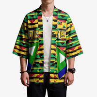 Nevis in Saint Kitts and Nevis Kimono Geometric Pattern and Coat of Arms - Wonder Print Shop
