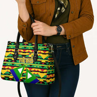 Nevis in Saint Kitts and Nevis Leather Bag Geometric Pattern and Coat of Arms - Wonder Print Shop