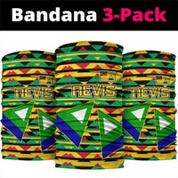 Nevis in Saint Kitts and Nevis Neck Gaiter Geometric Pattern and Coat of Arms - Wonder Print Shop