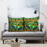 Nevis in Saint Kitts and Nevis Pillow Cover Geometric Pattern and Coat of Arms - Wonder Print Shop