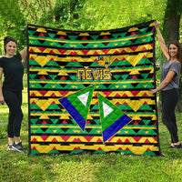 Nevis in Saint Kitts and Nevis Quilt Geometric Pattern and Coat of Arms - Wonder Print Shop