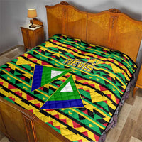 Nevis in Saint Kitts and Nevis Quilt Geometric Pattern and Coat of Arms - Wonder Print Shop