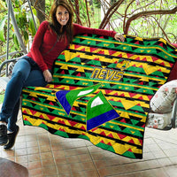 Nevis in Saint Kitts and Nevis Quilt Geometric Pattern and Coat of Arms - Wonder Print Shop