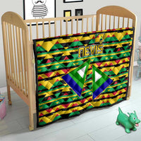 Nevis in Saint Kitts and Nevis Quilt Geometric Pattern and Coat of Arms - Wonder Print Shop