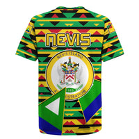 Nevis in Saint Kitts and Nevis Rugby Jersey Geometric Pattern and Coat of Arms - Wonder Print Shop