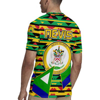 Nevis in Saint Kitts and Nevis Rugby Jersey Geometric Pattern and Coat of Arms - Wonder Print Shop