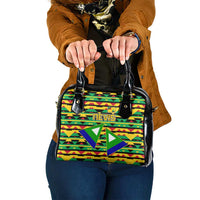 Nevis in Saint Kitts and Nevis Shoulder Handbag Geometric Pattern and Coat of Arms - Wonder Print Shop